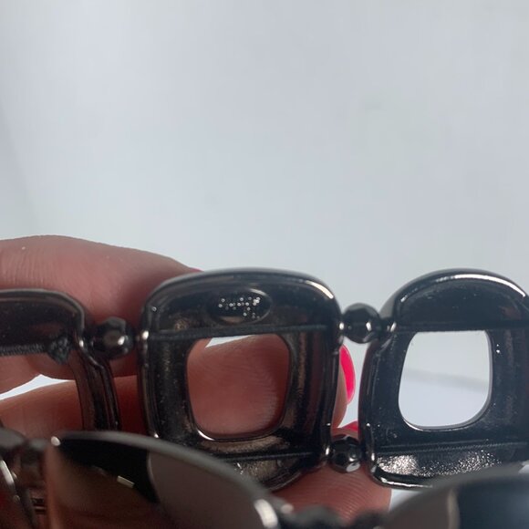 Lia Sophia Black Galena Stretch Bangle Bracelet - Picture 3 of 3